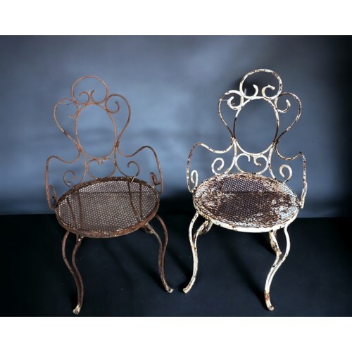 268 - 2 French Wrought Metal Garden Chairs.