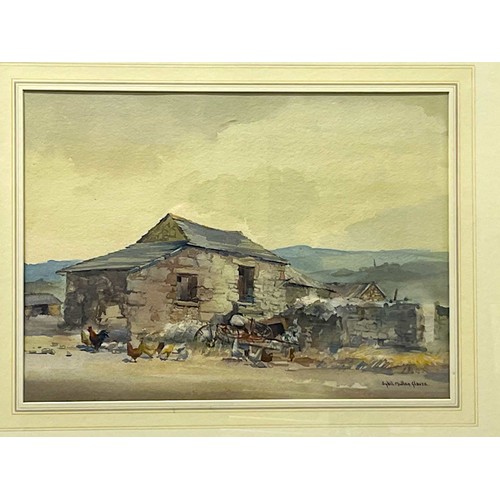 278 - Sybil Mullen-Glover, British (1908-1995) 
Large watercolour, farmyard scene with chickens, signed lo... 