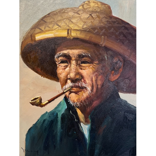 135 - Chinese school, Oil on board.
Depicting 'old man smoking pipe'
Signed to lower left.
45 c 36cm