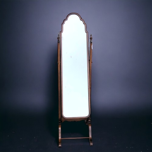 298 - Antique Mahogany Cheval Mirror.
Height 155cm