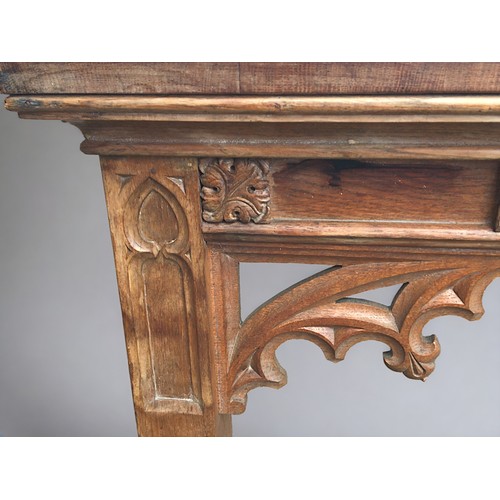 331 - Ecclesiastical Oak Gothic Revival Altar Table. Altar table came from a church in Dudley, Early 20th ... 