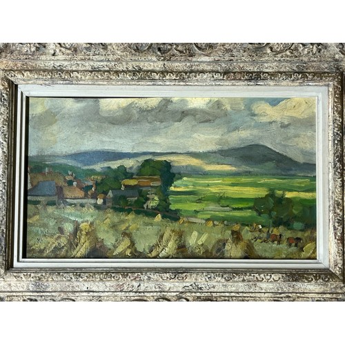 368 - Pair of Oil on Boards, English Landscapes
Possibly 'the Malven Hills to the background'. unsigned in... 