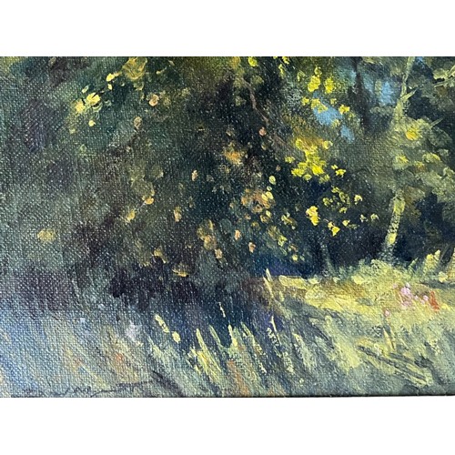 375 - 20th Century impressionist Woodland Scene by British Artist David Mynett (1942-2013). Signed lower l... 