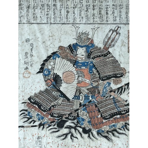 155 - Kuniyoshi Utagawa (1798-1861) - Period Samurai Woodblock print, signed and with character marks
Heig... 