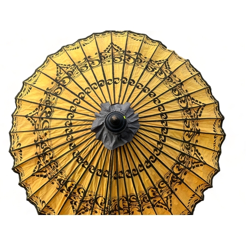 130A - A very large Chinese garden Parasol.
20th century.
Hand painted on wax paper.