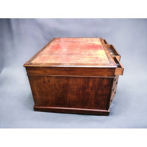 210 - Large, Early 19th Century Mahogany Leather topped Partners Desk. Makers label for W.H Travers, lovel... 