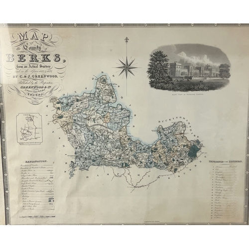 722 - Large Map of Berkshire by C & J Greenwood.
Circa 1829.
from an Actual Survey made in the Years 1822 ... 