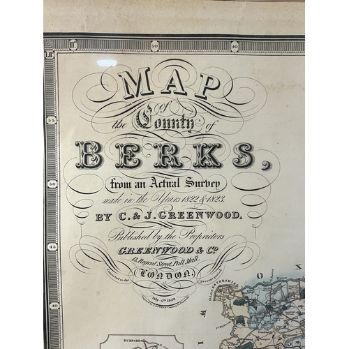 722 - Large Map of Berkshire by C & J Greenwood.
Circa 1829.
from an Actual Survey made in the Years 1822 ... 