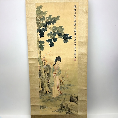 65A - A Chinese school watercolour scroll painting.