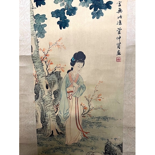 65A - A Chinese school watercolour scroll painting.