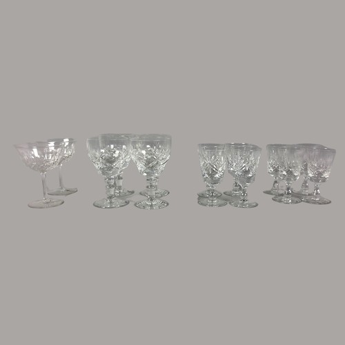 68 - Champagne Coupes, Four Thomas Webb Crystal Cut Wine/Sherry Glasses & Four Appin Cut Edinburgh Cr... 