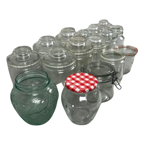 100 - Large Collection of Glass Storage Jars