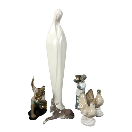 107 - Large Ceramic Madonna & Child Ornament Made in Italy and Collection of Ornaments including Lladr... 