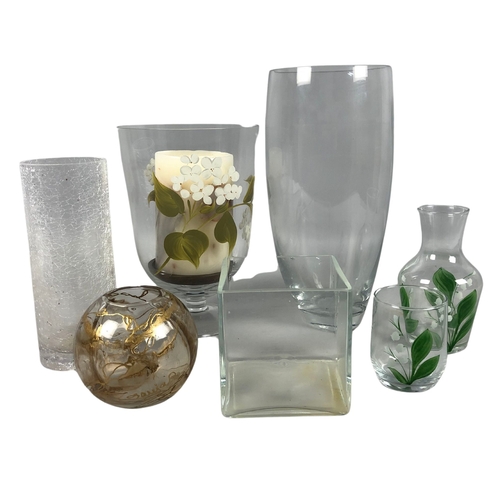 112 - Collection of Glass Vases & Candle Holders