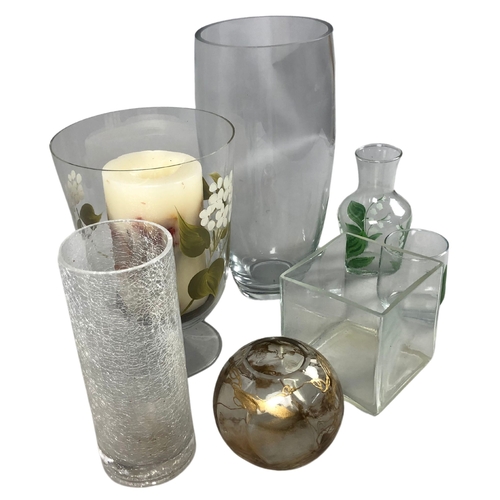 112 - Collection of Glass Vases & Candle Holders