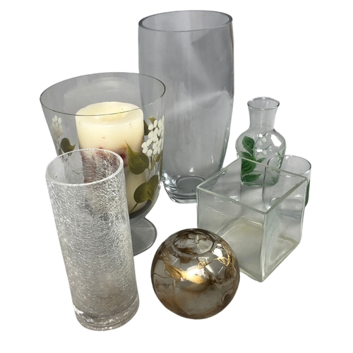 112 - Collection of Glass Vases & Candle Holders