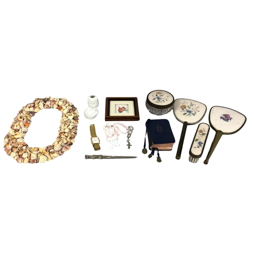 123 - Various Items including Ladies Pulsar Watch, Bible, Crucifix Necklace & Dressing Table Set - Mir... 