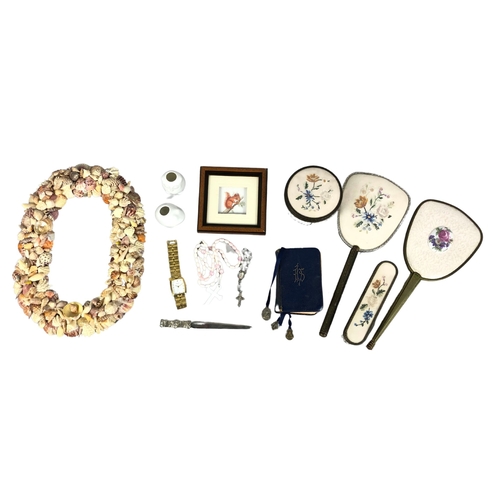123 - Various Items including Ladies Pulsar Watch, Bible, Crucifix Necklace & Dressing Table Set - Mir... 