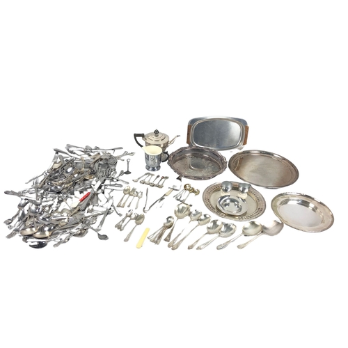 129 - Large Collection of Cutlery, Stainless & EPNS, Silver Plate Trays and a Silver Plate Mappin &amp... 