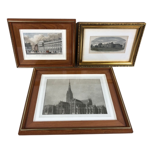 133 - Set of Three Architectural Pictures - 2x Victorian and One Later Print