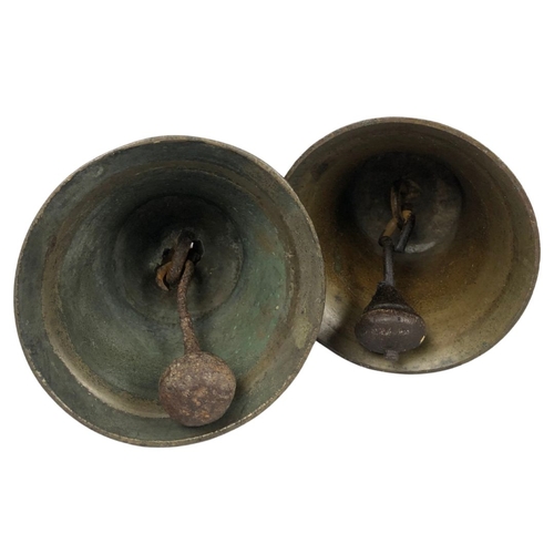 151 - Pair of Antique Brass/ Bronze Edwardian Bells