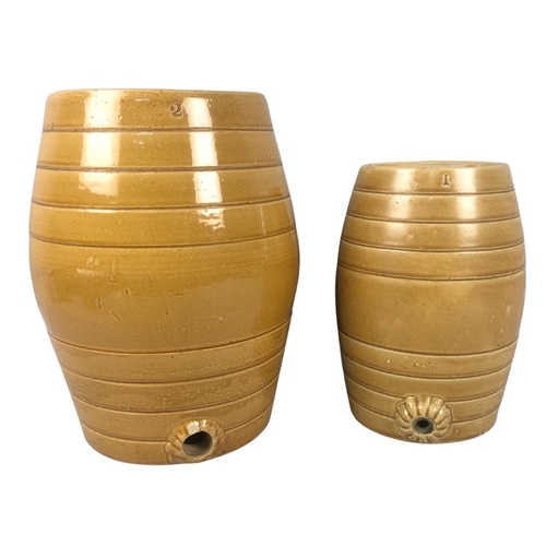172 - Two Victorian Salt Glazed Stoneware Barrels - Sizes 1 & 2
