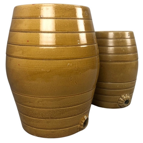 172 - Two Victorian Salt Glazed Stoneware Barrels - Sizes 1 & 2