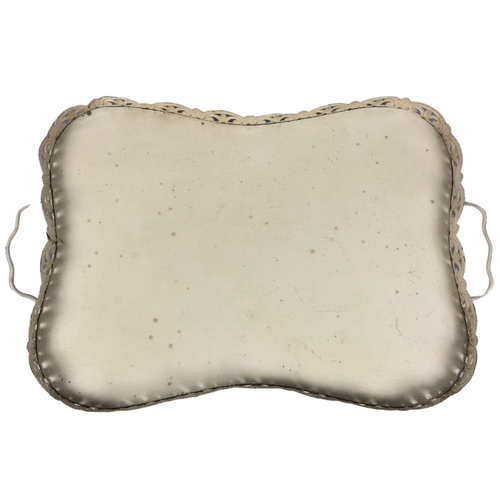 178 - Decorative Cream Shabby Chic Tray  56cms x 36cms