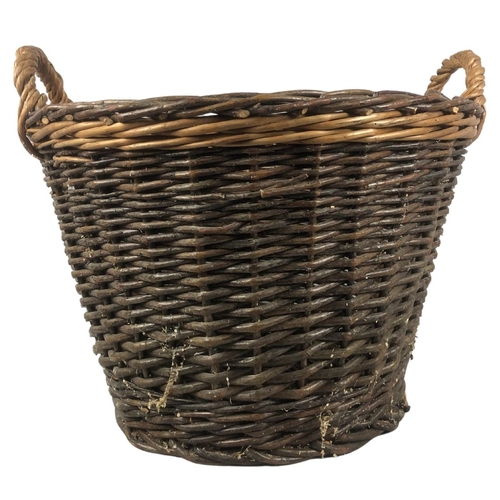 181 - Wicker Log Basket with Handles  55cms diameter x 46cms high.