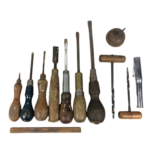 227 - Collection of Vintage Wooden Handle Tools