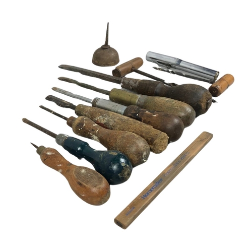 227 - Collection of Vintage Wooden Handle Tools