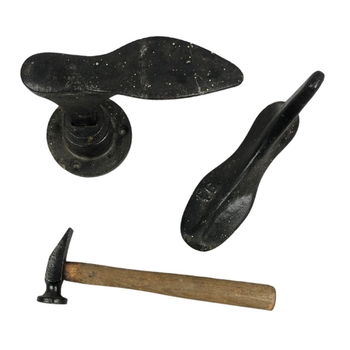 228 - Antique Shoe Lasts & Shoemaker's Hammer