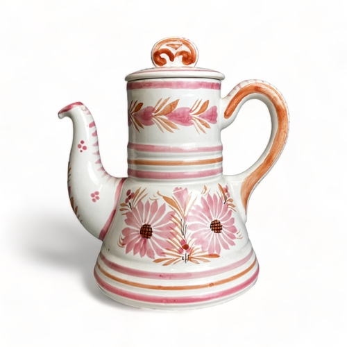 66 - A collection of hand painted Art pottery. Including a Quimper teapot, British Roskyl pottery jug and... 