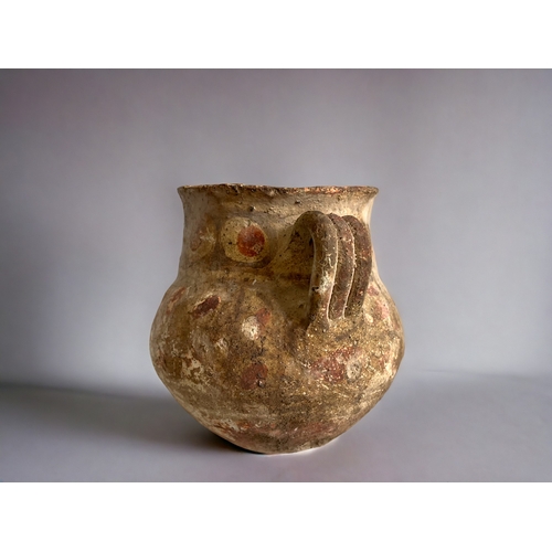 14 - A Chinese Neolithic pottery jar / pot.Yangshao culture, Circa 3000BC.Painted concentric pattern.  Ap... 