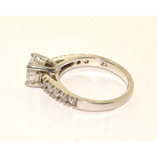 466 - 925 silver ladies solitaire ring size M