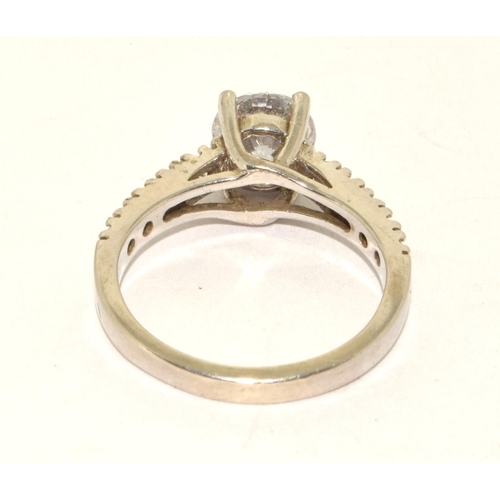 466 - 925 silver ladies solitaire ring size M