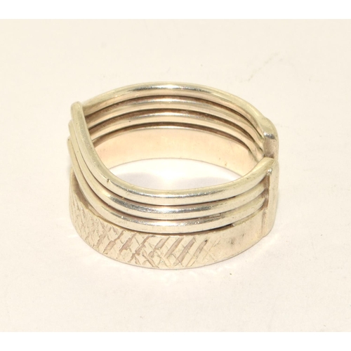 468 - 925 silver ladies designer wish bone ring size T