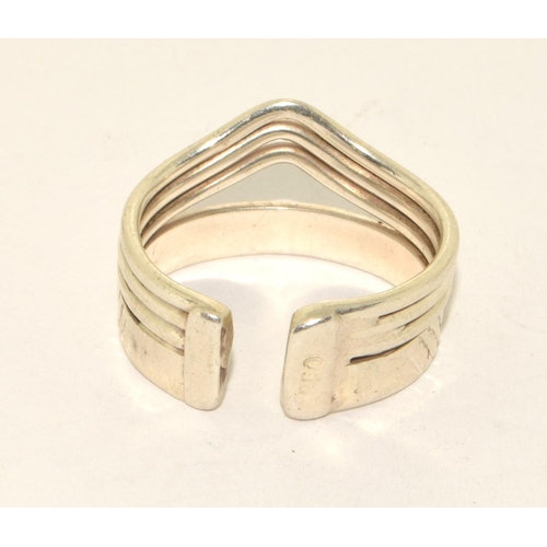 468 - 925 silver ladies designer wish bone ring size T