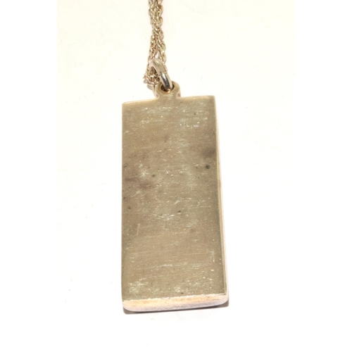 476 - 925 silver full hallmark Ingot and chain 31g