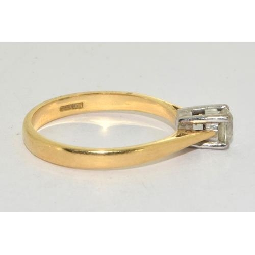 500 - 18ct gold ladies Diamond solitaire ring hall Marked in ring as 0.40ct size N