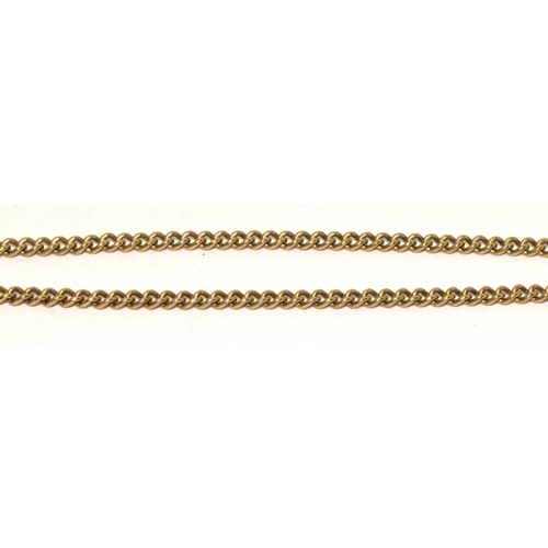 503 - 9ct gold close link necklace 7g 57cm long 