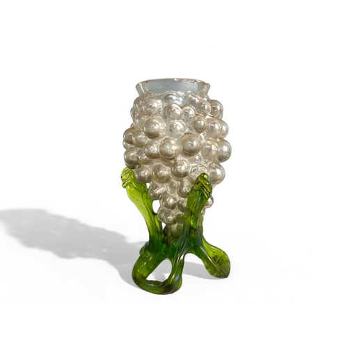 242 - A Bohemian Kralik glass Art Nouveau vase.'Bunch of grapes' IridescentHeight - 16cm.