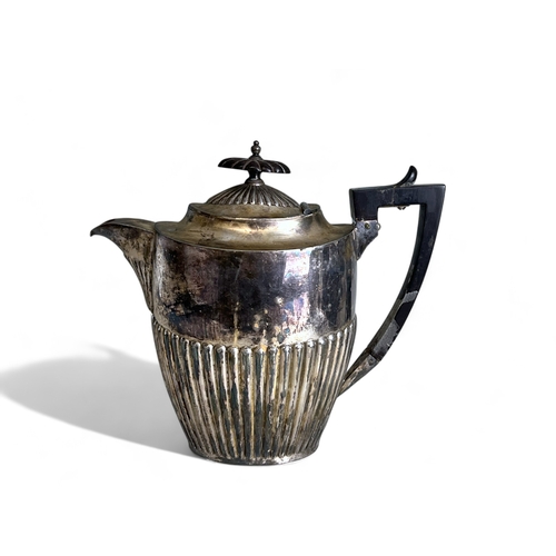 265 - Three 19th century silver plate Tea & Coffee pots. Including Walker & Hall and Hammond Creak... 