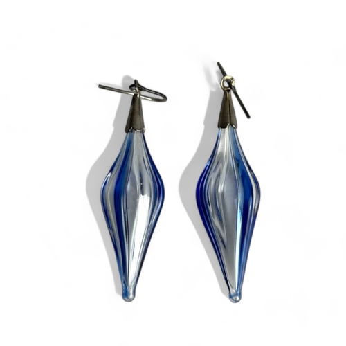 537 - A pair of Murano glass drop earrings.Length - 55mm