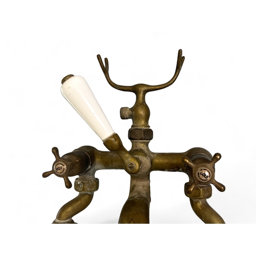 280 - Reclaimed Victorian Doulton 'Simplicitas' brass tap mixer.