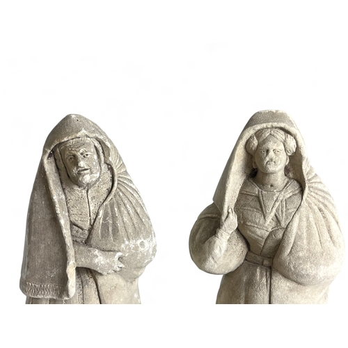 292 - A pair of Plaster peasant figures.French / Maltese? 19th century.