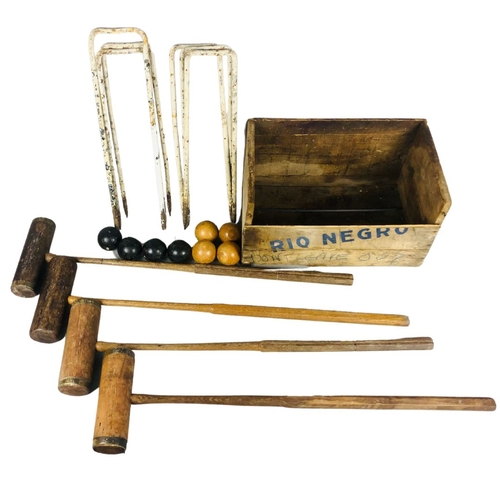 64 - Antique Slazenger Lawn Croquet Set