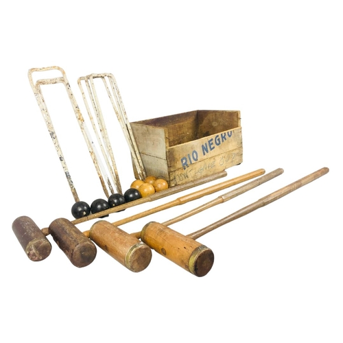 64 - Antique Slazenger Lawn Croquet Set