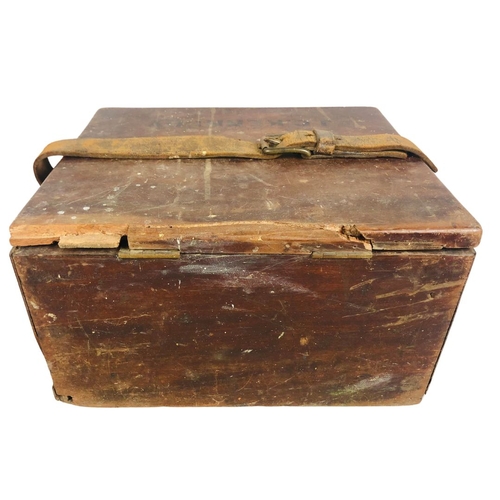 68 - Late 19th early 20thC Mahogany Carpenters Box. Owners name stenciled to the top and late 19thC woode... 