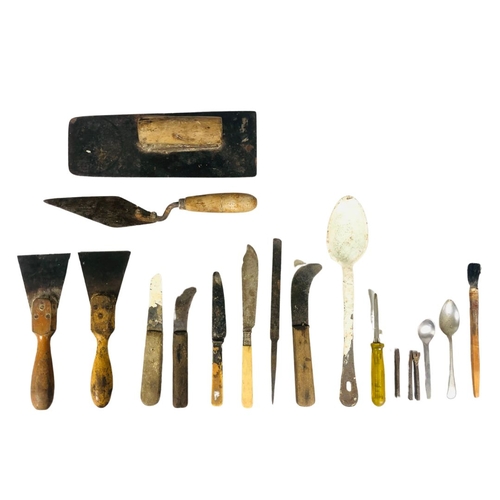 75 - Collection of Vintage Tools - Including Paring Knife, Pointing Trowel, Scrapers Etc